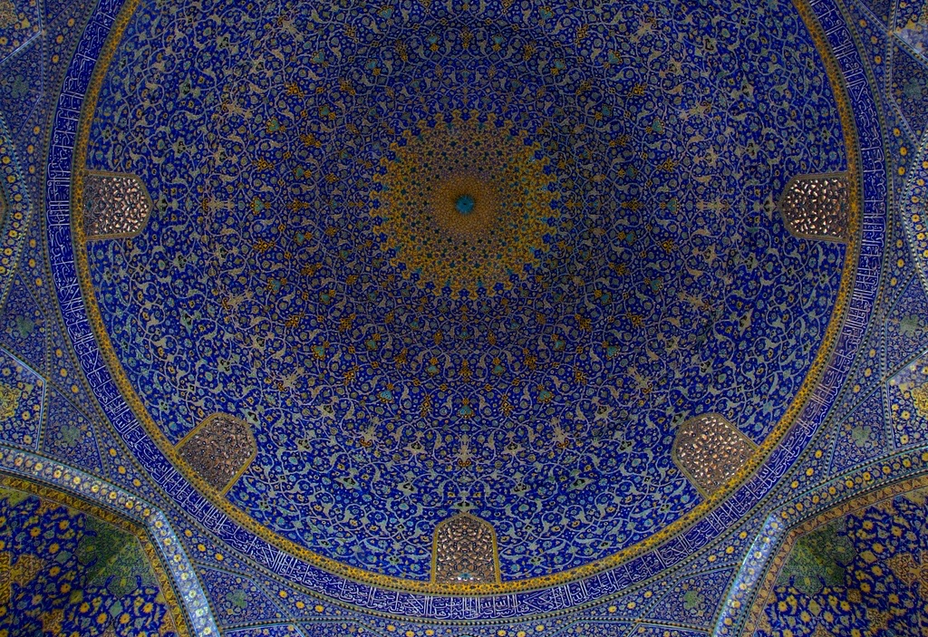 青が美しいアラベスク文様 シャー・モスク/Shah Mosque（イラン）