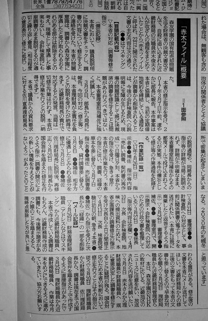 赤木ファイル北海道新聞